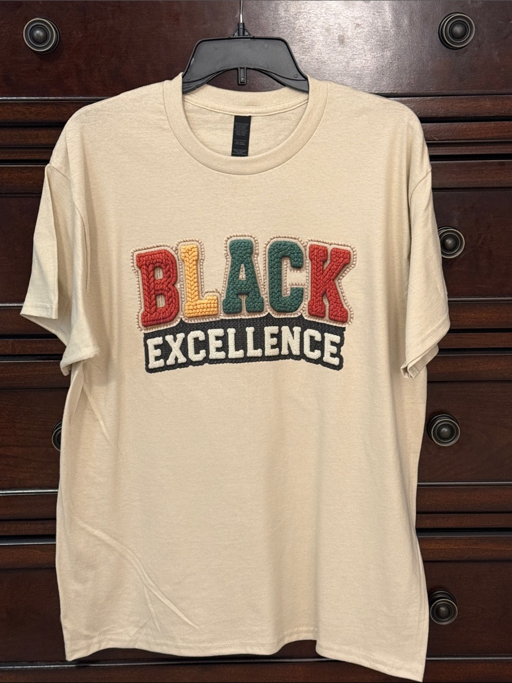 Cream 'Black Excellence' Short-Sleeve Graphic T-Shirt